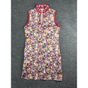 Daily Sports Dress Womens Medium Multicolor Floral Zip Sleeveless Golf Pockets